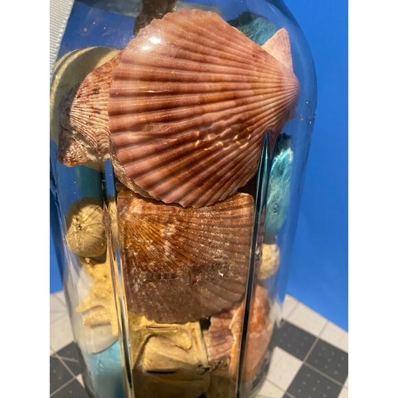 Coastal Sea Shell Potpourri Large Mason Jar, Nautical Decor - Picture 2 of 6